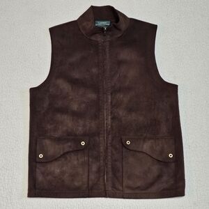 Vintage Ralph Lauren Zip-up Faux Suede Vest Size M Vegan